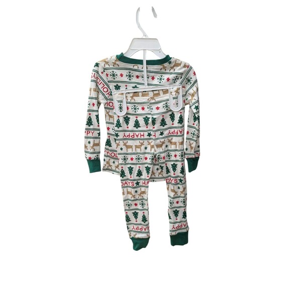 Carter's Toddler Boy, Girl Happy Holidays Christmas Reindeer Pajama Set 2T - Picture 2 of 3